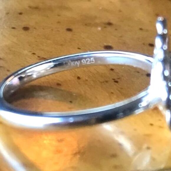 Natural Diamond Accent Sterling Silver Flower Ring Size 6 - Picture 4 of 9